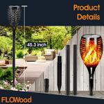 4 Pack Large Solar Torch Lights with Flickering Flames