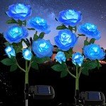 Solar Garden Stake Lights with 6 Rose Flowers