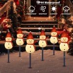 3 LED Snowman Solar Garden Pathway Lights