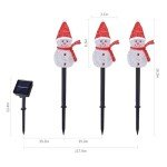3 LED Snowman Solar Garden Pathway Lights
