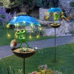 Solar Umbrella Bird Feeder with LED String Lights
