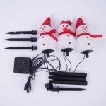 3 LED Snowman Solar Garden Pathway Lights