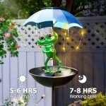 Solar Umbrella Bird Feeder with LED String Lights