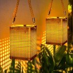 Metal Hanging Solar Garden Lantern Lights - 2 Pack