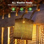Metal Hanging Solar Garden Lantern Lights - 2 Pack