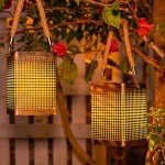 Metal Hanging Solar Garden Lantern Lights - 2 Pack
