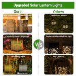 Metal Hanging Solar Garden Lantern Lights - 2 Pack