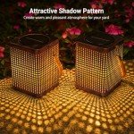 Metal Hanging Solar Garden Lantern Lights - 2 Pack