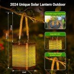 Metal Hanging Solar Garden Lantern Lights - 2 Pack