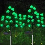 2 Pack Solar Shamrock Stake Lights for Gardens