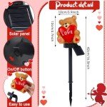Valentine's Solar Bear with Heart Garden Lights