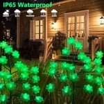 2 Pack Solar Shamrock Stake Lights for Gardens
