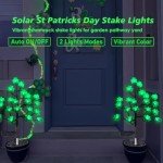 2 Pack Solar Shamrock Stake Lights for Gardens