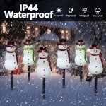 Set of 3 Solar Snowman Garden Lights