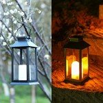 Black Solar Lanterns for Outdoor Gardens - 2 Pack