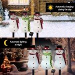 Set of 3 Solar Snowman Garden Lights