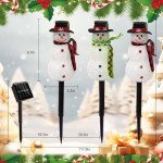 Set of 3 Solar Snowman Garden Lights