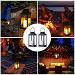 Black Solar Lanterns for Outdoor Gardens - 2 Pack