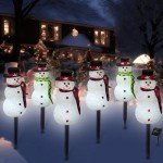 Set of 3 Solar Snowman Garden Lights