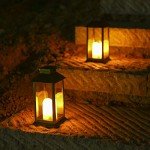 Black Solar Lanterns for Outdoor Gardens - 2 Pack