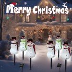 Set of 3 Solar Snowman Garden Lights