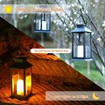 Black Solar Lanterns for Outdoor Gardens - 2 Pack