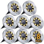 8-Pack Solar LED Garden Pathway Lights