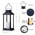 Black Solar Lanterns for Outdoor Gardens - 2 Pack