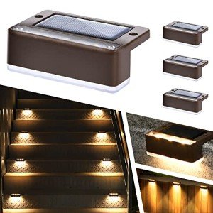 4 Pack Solar Garden Fence Lights - Warm White