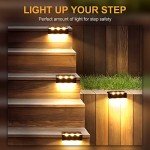 4 Pack Solar Garden Fence Lights - Warm White