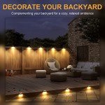 4 Pack Solar Garden Fence Lights - Warm White