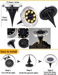 8-Pack Solar LED Garden Pathway Lights