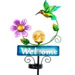 Colorful Solar Garden Stake Lights with Welcome Sign