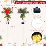 4 Pack Solar Cross Stake Lights for Garden