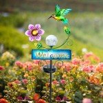Colorful Solar Garden Stake Lights with Welcome Sign