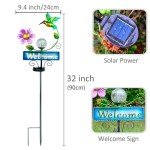 Colorful Solar Garden Stake Lights with Welcome Sign