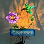 Colorful Solar Garden Stake Lights with Welcome Sign