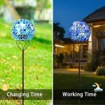 Mosaic Solar Garden Lights with LED Pathway Stake