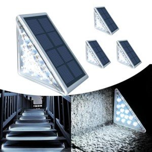 4-Pack Solar Step Lights for Outdoor Pathways