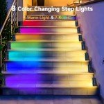 GEEKHOM 12 Pack Solar LED Stair Lights