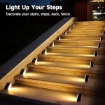 GEEKHOM 12 Pack Solar LED Stair Lights