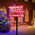 Waterproof Solar Christmas Sign Stake Lights