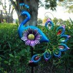 Waterproof Solar Peacock Statue Garden Lights