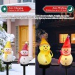 Solar LED Snowman Garden Stake Lights - 2PCS