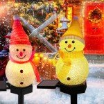 Solar LED Snowman Garden Stake Lights - 2PCS