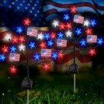 Patriotic Solar Garden Lights - 2 Pack, 40LED