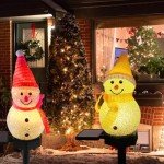 Solar LED Snowman Garden Stake Lights - 2PCS