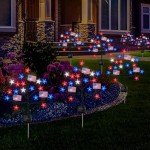 Patriotic Solar Garden Lights - 2 Pack, 40LED