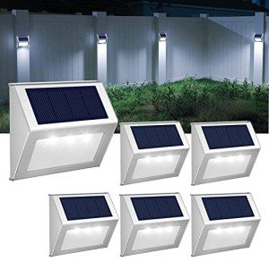 Cool White Solar Fence Lights - 6 Pack
