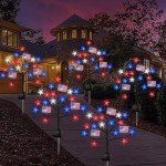 Patriotic Solar Garden Lights - 2 Pack, 40LED